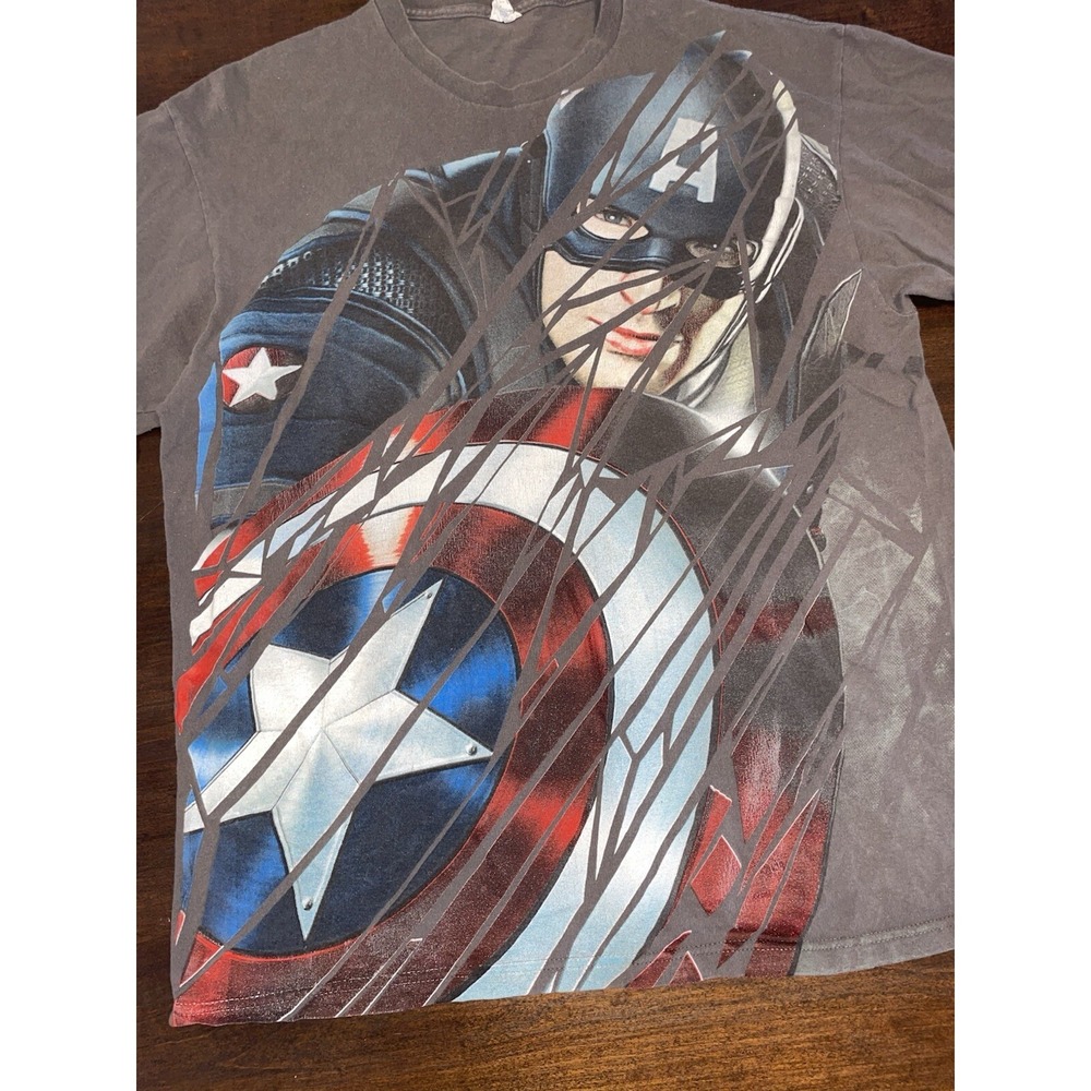 Vintage Marvel Avengers Captain America Delta Pro Weight T-Shirt - Size XL - Picture 2 of 4